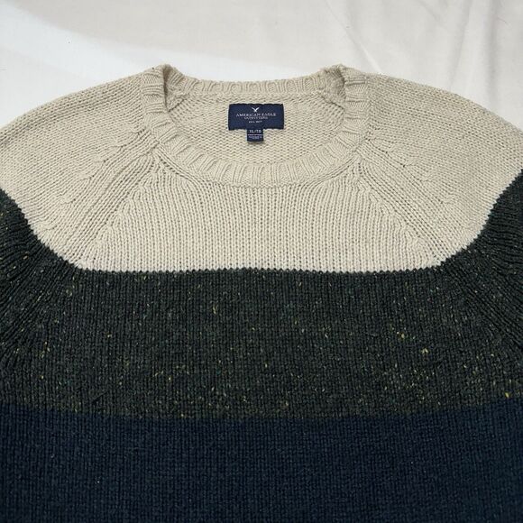 American Eagle Men's XL Crewneck Sweater Wool Blend Pullover Heavyweight Knit - Picture 2 of 15